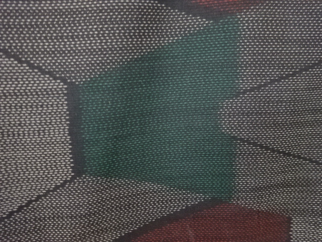 JAPANESE KIMONO / ANTIQUE KIMONO / DORO OSHIMA TSUMUGI / WOVEN GEOMETRIC